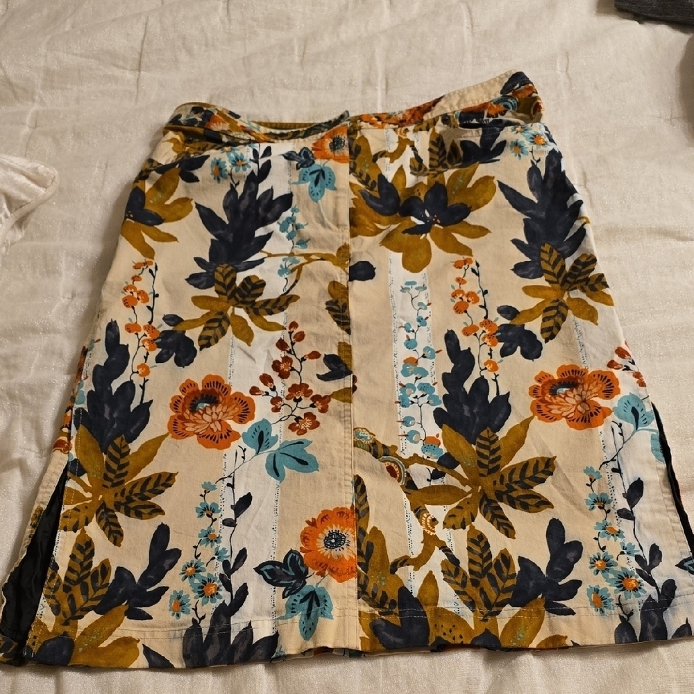 Etro Orange A-Line Knee-Length Skirt with Slit Size EU 46